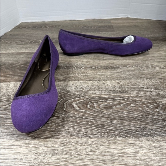 Lands End Shoes Women 8B Purple Suede Ballet Flats NEW Coquette Quiet Luxury - Picture 1 of 8